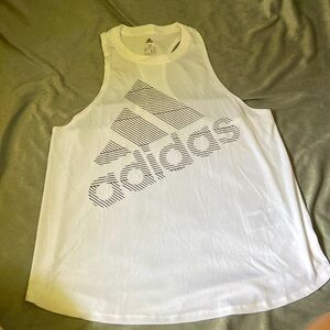 White High Neck Adidas Tank